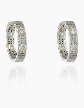 Cachet London Womens Cachet London Fellini Medium 18mm Silver Hoop - Silver/Silver