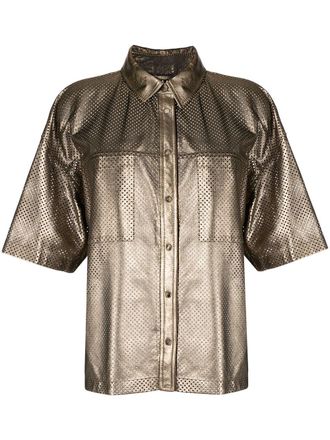 Brunello Cucinelli Geperforeerd shirtjack - Goud