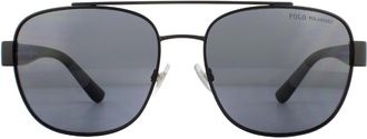 Polo Ralph Lauren Aviator Matte Black Grey Polarized Sunglasses