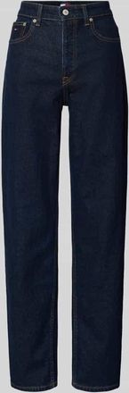 Tommy Jeans Slim Fit Straight Leg Jeans aus Baumwoll-Mix in Dunkelblau, Gr&ouml;&szlig;e 25/30