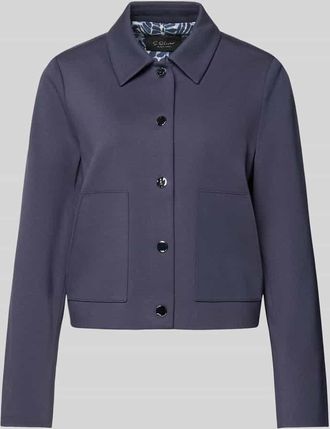 s.Oliver Black Label Regular Fit Kurzblazer aus Viskose-Mix in Marine, Gr&ouml;&szlig;e 34