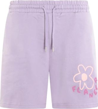 Flaneur Blossom Shorts - Heren - Korte Broeken - Paars - S - Katoen - Korte Broeken