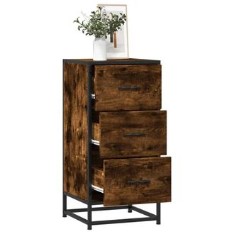 Berkfield Home Sideboard Smoked Oak 35.5x35x76 cm Engineered Wood & Metal in Brown