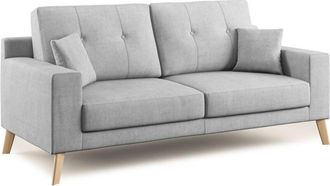 Divani.Store Danish Sof&aacute; Moderno De Tela Suave E Impermeable 166 Cm Gris Claro