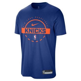 Nike New York Knicks Authentics Nike Mens Dri-FIT NBA Practice T-Shirt in Blue | IB3587-495