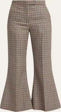 Valentino Garavani Houndstooth Check Flare Crop Pants