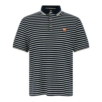 Valentino Garavani Polo Shirts, male, Blue, Size: XL VLogo Striped Cotton Piqu&eacute; Polo