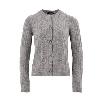 Gran Sasso Cardigans, female, Gray, XL, Cardigan con Lavorazione Trecce