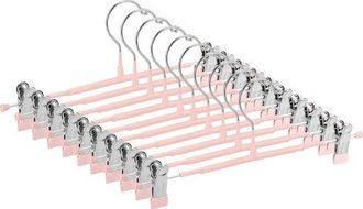 OEM Perchas Delgadas Para Pantalones, Antideslizantes Con Pinzas Ajustables, Perchas Que Ahorran Espacio Para Ropa, Faldas, Vaqueros Y Abrigos (rosa, 10 U
