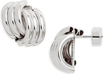 Nordstrom Double Rib Twist Stud Earrings in Silver at Nordstrom