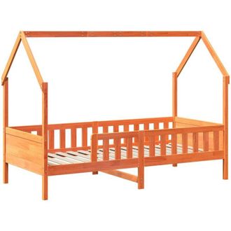 vidaXL Vidaxl - Kids House Bed Frame without Mattress Wax Brown 90x190 cm Single Pine