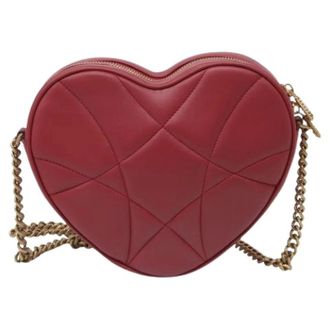 Dolce & Gabbana Pre-owned Devotion Hartvormige Leren Tas - Dames - Pre-owned - Rood - Maat: ONE Size Leer
