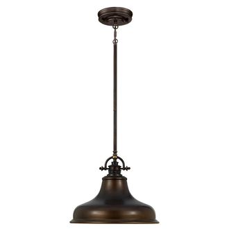 Netlighting Emery 1 Light Dome Ceiling Pendant Palladian Bronze E27 in Brown