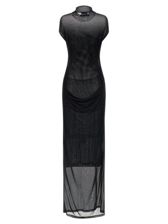 Jean Paul Gaultier Flocked Mesh Dress - Black