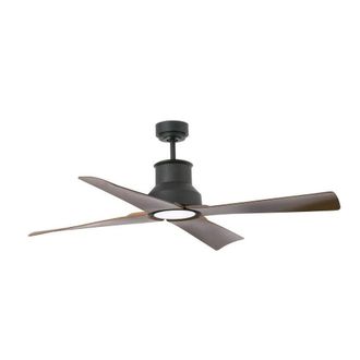 Netlighting Winche LED Brown Ceiling Fan with DC Motor 3000K IP44 in Black