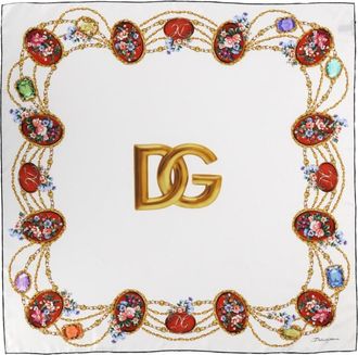 Dolce & Gabbana White Floral Scarves