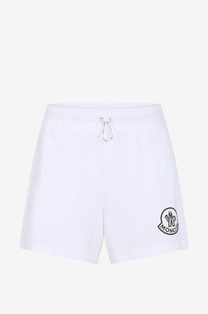 Moncler Shorts aus Baumwollpiqu&eacute; mit Hahnenlogo-Patch