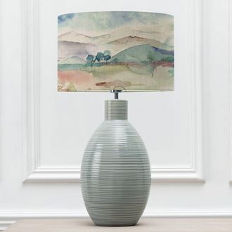 Voyage Maison Epona Table Lamp With Russet Shores Plain Eva Lampshade in Blue