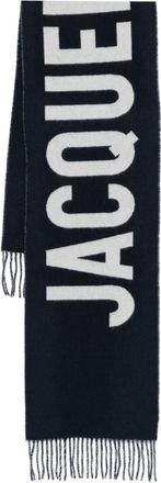 Jacquemus Navy Blue Logo Scarf