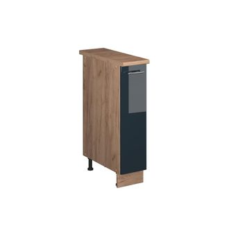 Vicco Mueble De Botica Fame-line, Azul Oscuro Alto Brillo/roble Dorado, 20 Cm, Et Roble, Vicco