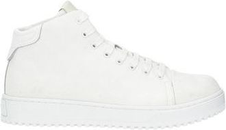 Emporio Armani Woven Leather High-Top Trainers for Women in White with Lace-Up Design