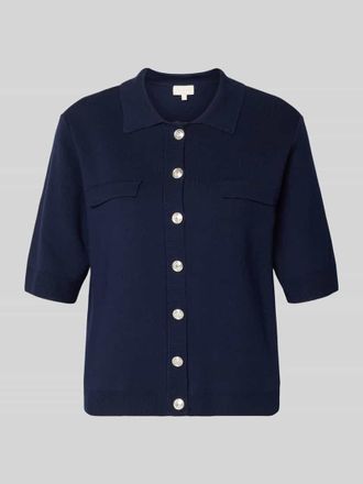 Milano Milano Italy Strickjacke aus Viskose-Elasthan-Mix mit 1/2-Arm in Dunkelblau, Gr&ouml;&szlig;e XL