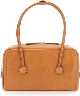 Margesherwood Womens Leather Shoulder Bag Soft Boston Small Brown Cow