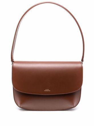 A.P.C. Sarah leather shoulder bag - women - Calf Leather/Cotton - OS - Brown
