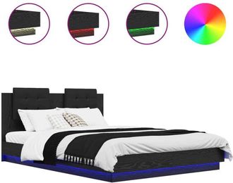 vidaXL Estructura De Cama Con Cabecero Roble Negro 160 X 200 Cm Vidaxl