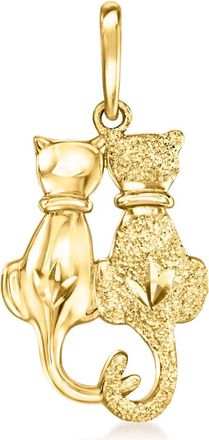 Canaria Canaria Italian 10kt Yellow Gold 2 Cats Pendant