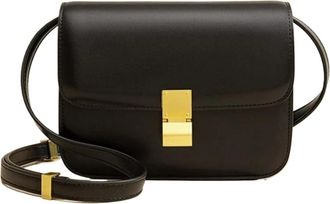 Generic Bags For Women Designer Shoulder Bag In Metal Buckle Leather Crossbody Bags(Schwarz,23cm 18cm 6cm)