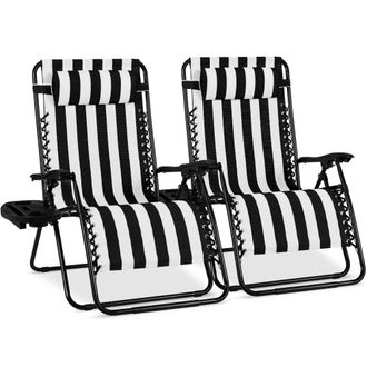 Best Choice Products Set of 2 Extra Wide Zero Gravity Lounge Chair Recliners w/ Cup Holder