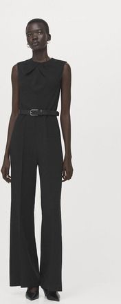 Mango Tuta con dettaglio drappeggiato e cintura nero - Donna - XXS - MANGO