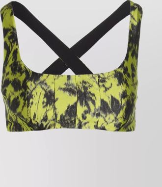Alberta Ferretti printed pattern cropped top