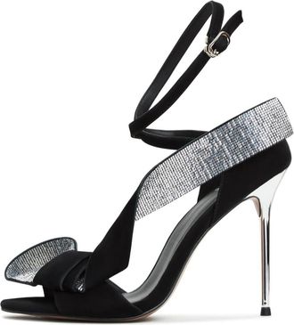 Cesare Gaspari Stiletto High Heel Sandalen Mireille - Dames - Sandalen met hakken - Zwart - 40 EU - Su&egrave;de - Schoenen
