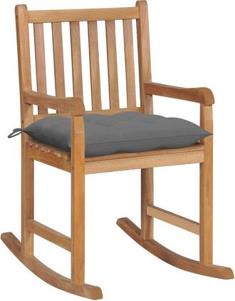 vidaXL Rocking Chair Teak Solid Teak Wood Standard Rocking Chair