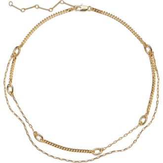 LADY GREY Dual Chain Necklace in Gold at Nordstrom