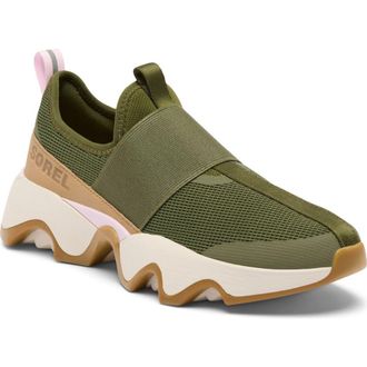 Sorel Kinetic Impact II Strap Slip-On Sneaker in Utility Green/Pink Dawn at Nordstrom Rack, Size 10.5