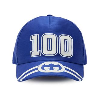 Gucci Accessoires, Heren, Blauw, S, Katoen, Blauwe Baseballpet met GG-logo