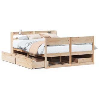Berkfield Home Bed Frame without Mattress 160x200 cm Solid Wood Pine in Light Tan