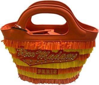 Rue Madam Oranje Vegan Franje Schoudertas - Dames - Handtassen - Veelkleurig - ONE Size - Katoen - Tassen