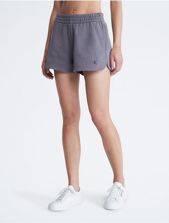 Calvin Klein Womens Archive Logo Fleece Shorts - Grey - XS