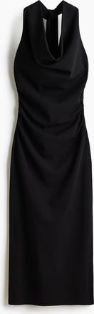 H&M Drapiertes Neckholderkleid - Schwarz