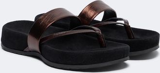 Dries Van Noten Metallic leather thong sandals
