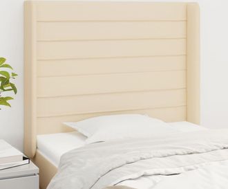 vidaXL Cabecero Con Orejas De Tela Color Crema 103x16x118/128 Cm Vidaxl
