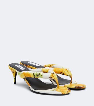 Alaia Ala&iuml;a Floral padded thong sandals