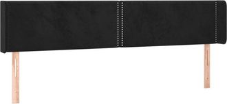 vidaXL Cabecero De Terciopelo Negro 203x16x78/88 Cm Vidaxl