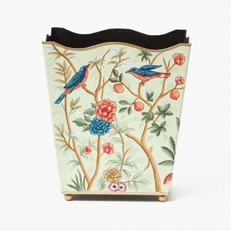 Mrs. Alice Chinoiserie Tole Waste Paper Bin in Green at Nordstrom