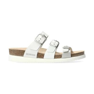 Mephisto Zilveren bandglijdsandaal met SOFT-air technologie - Dames - Sandalen - Grijs - 42 EU - Leer - Schoenen