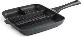 Lacor Sart&eacute;n Grill Antiadherente Titanium Pro 4 En 1 Aluminio 32x26 Cm Sart&eacute;n Multiusos Para Asar Lacor